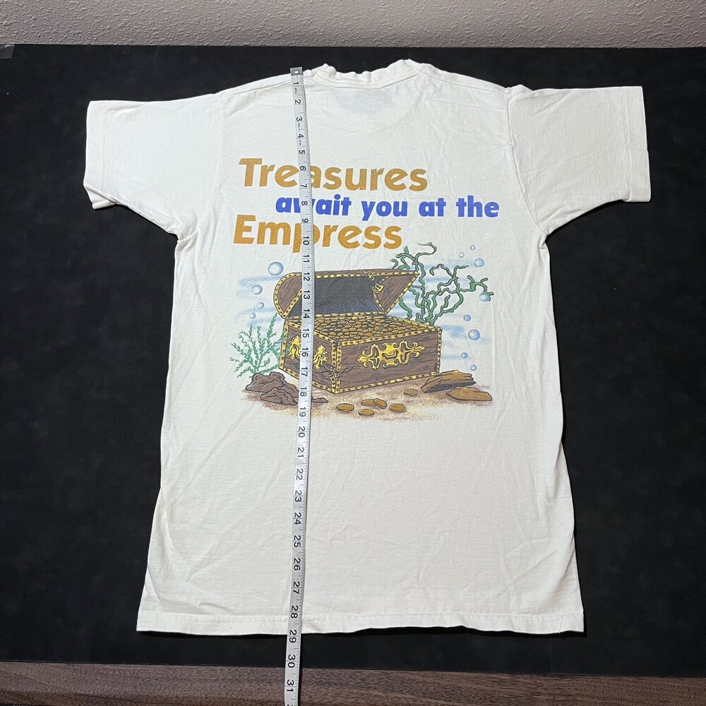 Vintage Poker Casino Shirt Treasure Chest 90s Single Stitch Las Vegas Gold Chip